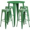 Emma and Oliver Commercial Grade 30" Round Metal Indoor-Outdoor Bar Table Set, 4 Backless Stools
